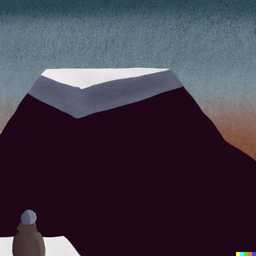 someone gazing at Mount Everest, painting, minimalism style generated by DALL·E 2
